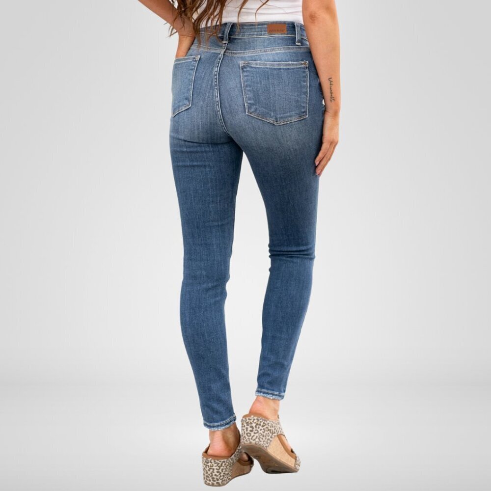 Judy Blue Button Fly High Rise Skinny Jeans - Picture 4 of 5